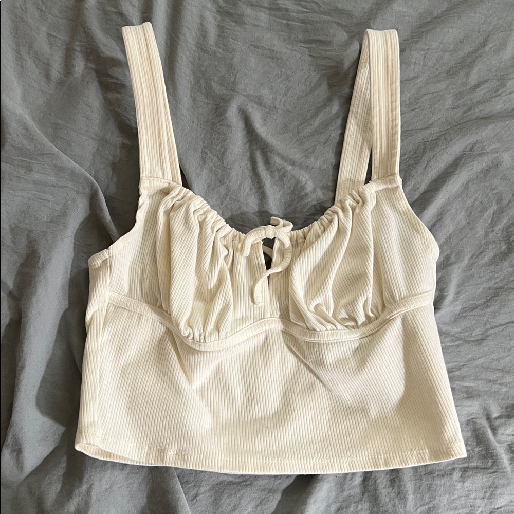 RVCA Cream Ribbed Top